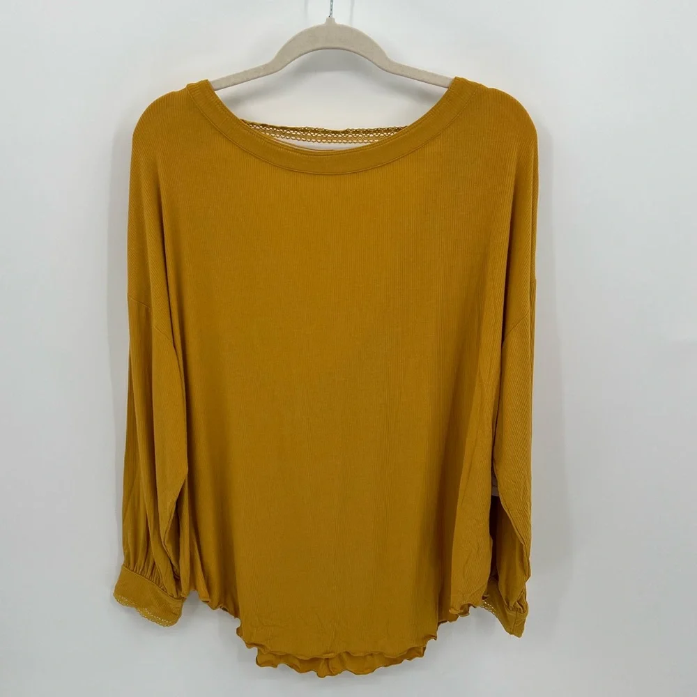 Free people Shimmy Shake yellow open twist back top